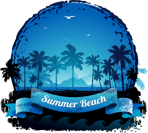 palm beach background vector background 