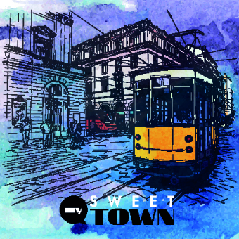 Retro watercolor drawing design vector 03