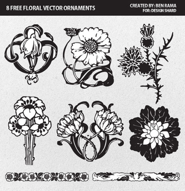 pattern vector pattern ornaments flower borders 