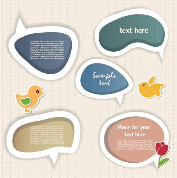 Elements of cute dialogize label vector 01