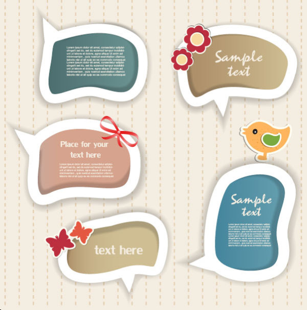 Elements of cute dialogize label vector 02