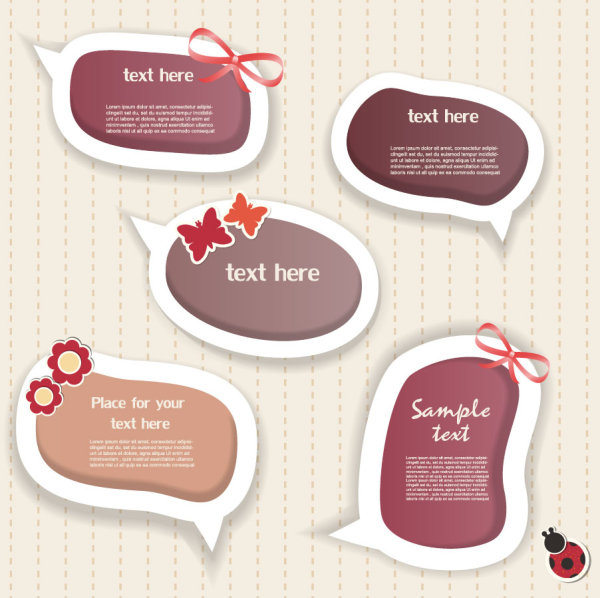 Elements of cute dialogize label vector 03