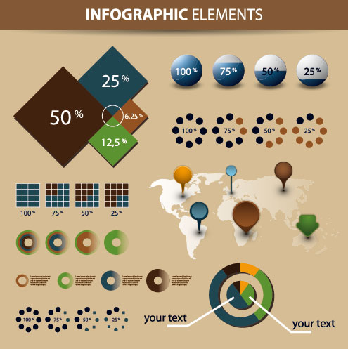Year infographics elements vector 02
