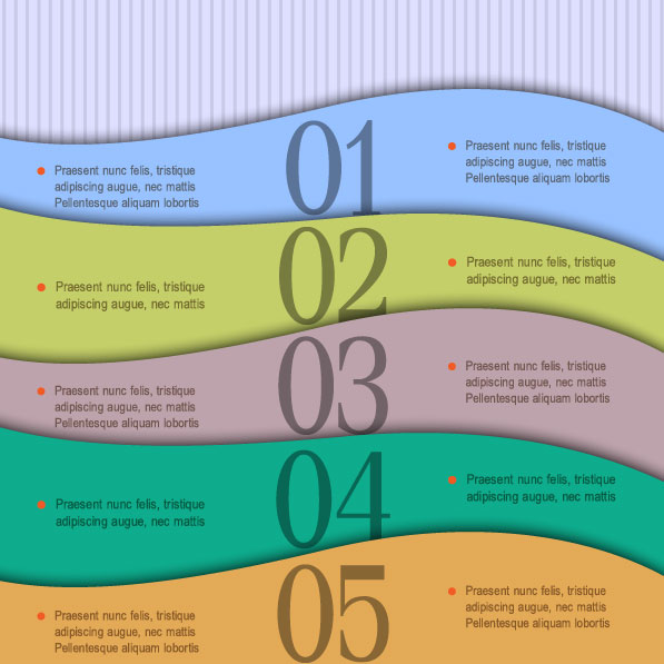 Set of Curved numbered vector banners 01