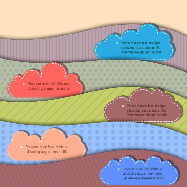 Set of Curved numbered vector banners 05