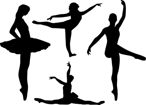 Dancing girl silhouette vector