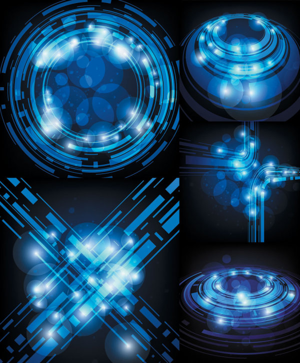 Technology of blue light background vector art