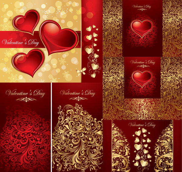 shading romantic pattern love heart happy gold bright background 