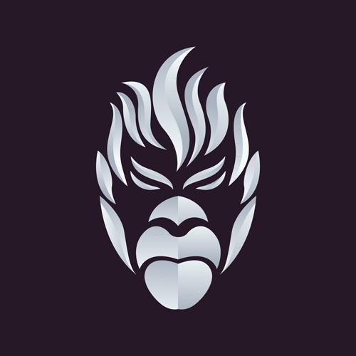 Animal head portrait logos vector set 02