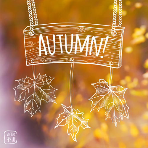 outline blurred background vector background autumn 