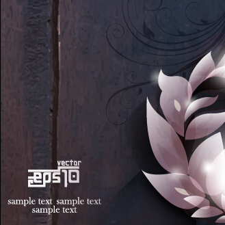 Beautiful flower with wood background vector