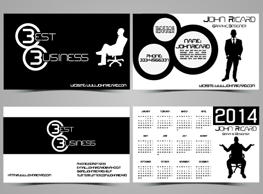 style people business cards vector 01 Black and white style people business cards vector 01