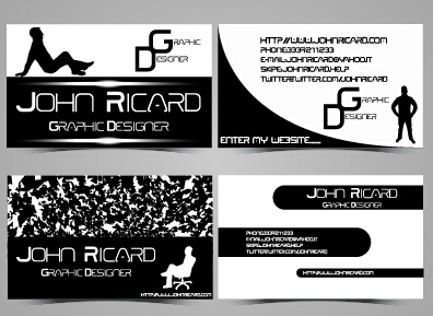 people business cards business black and white 