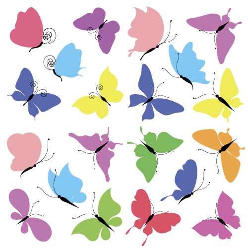 colored butterflies 