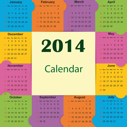 Best Calendars 2014 design elements vector 05