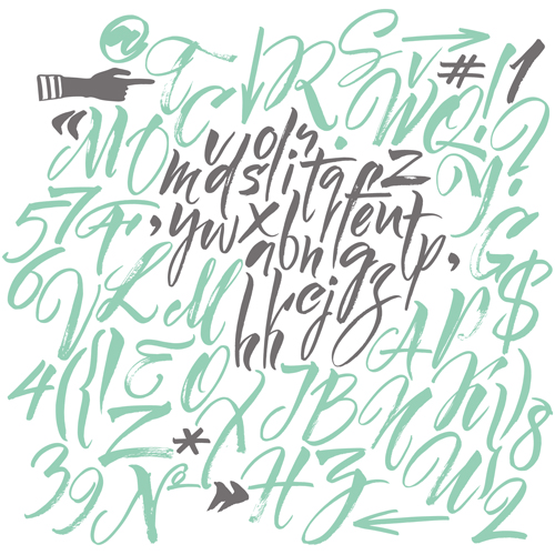 Calligraphic numbers with alphabet and symbol vector