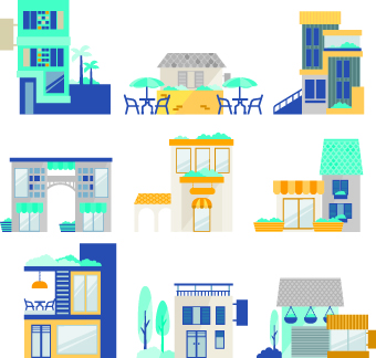 Cartoon city vector illustration 02
