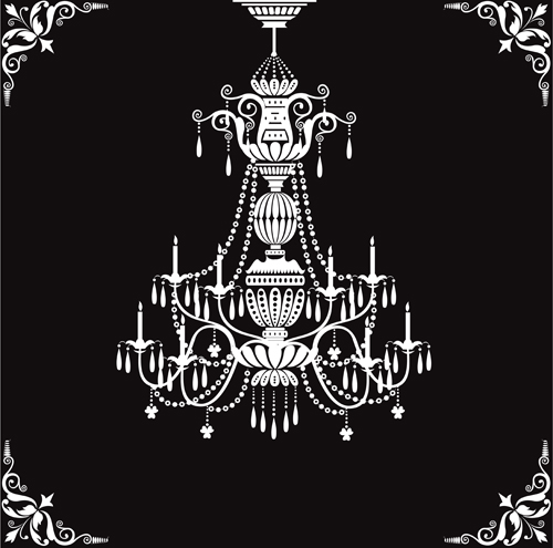 Classical chandelier design vectors material 04