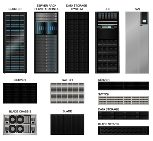 Creative server design elements vector 02