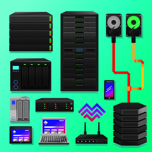 Creative server design elements vector 05
