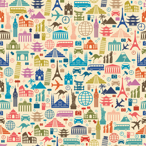 travel seamless pattern vector pattern elements element different 