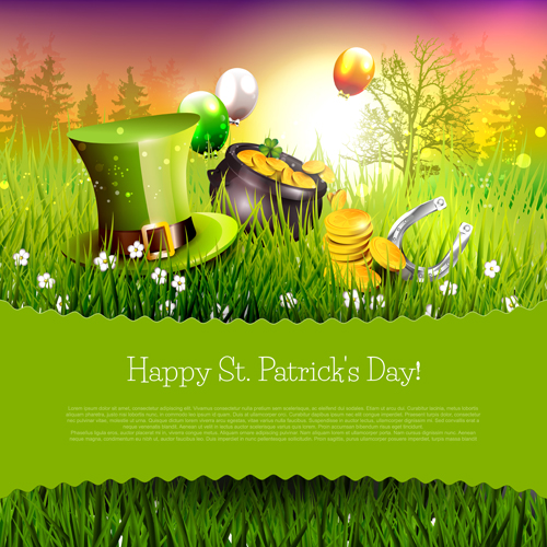 Delicate patricks day art background vecor 01