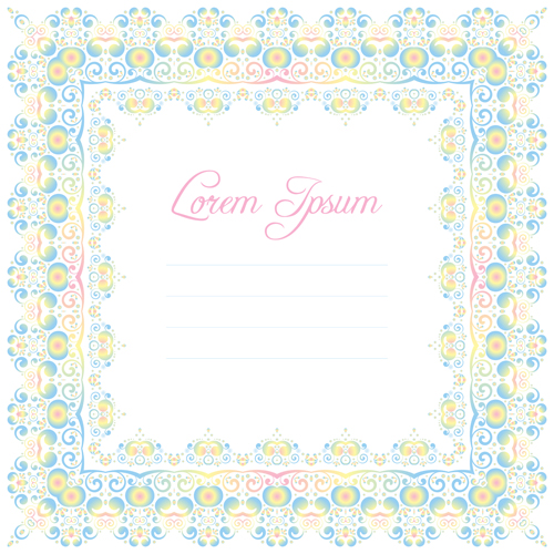 Elegant lace frame design vector 02