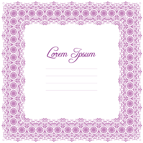 Elegant lace frame design vector 05