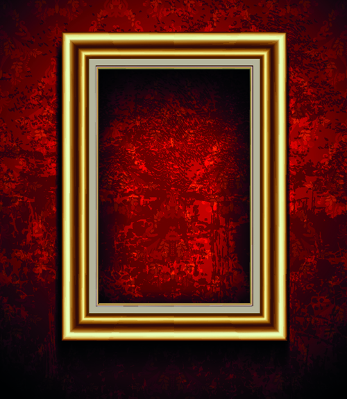 Set of Empty frame on the wall vector 04