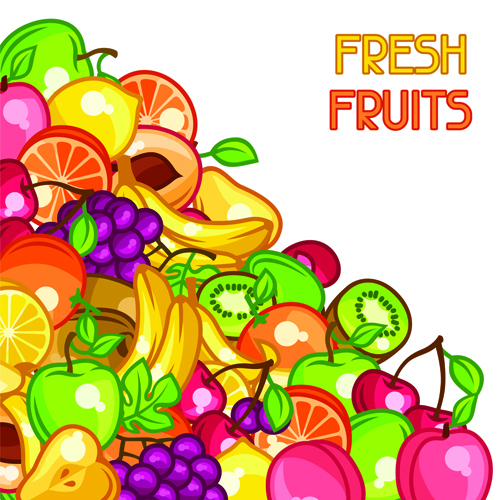 Flat fruit pattern vector background 02