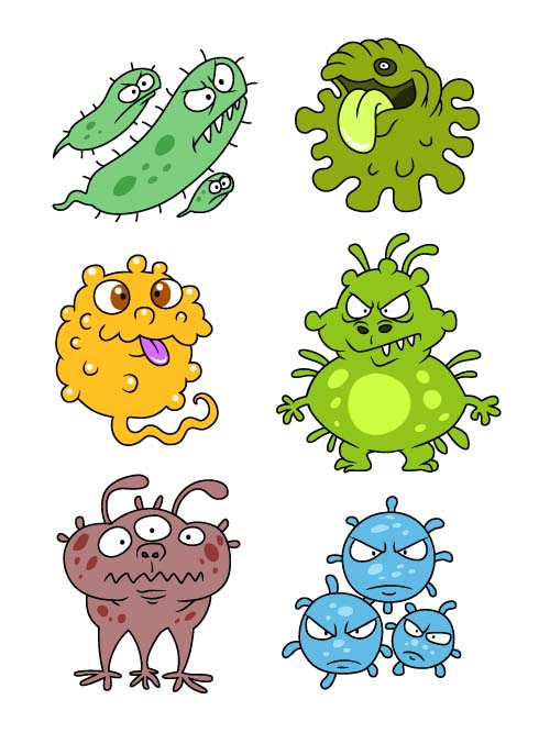 virus funny cartoon bacteria 