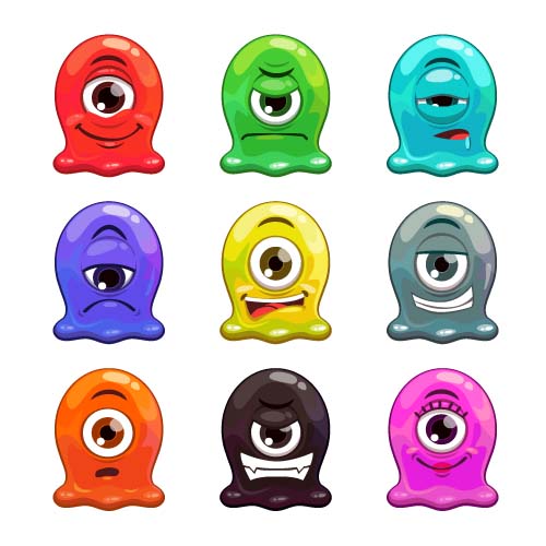 Funny cartoon bacteria and virus vector 06