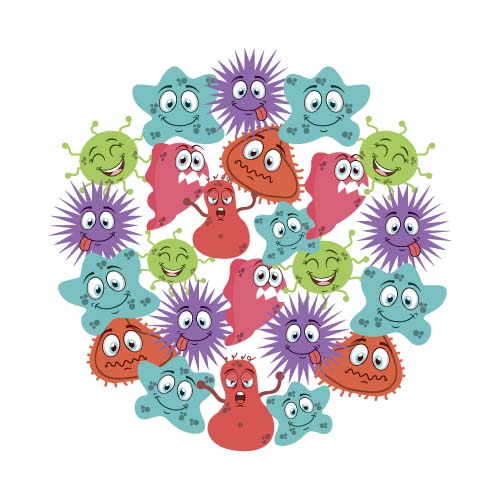 virus funny cartoon bacteria 
