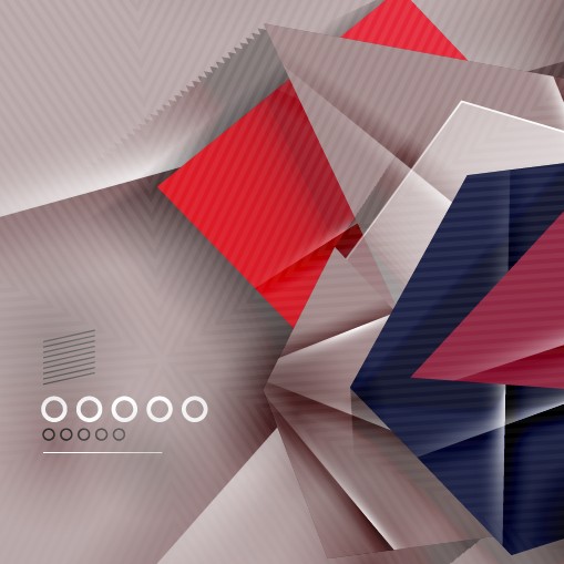 Geometry shapes 3d background vector set 06