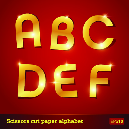 paper golden alphabet 