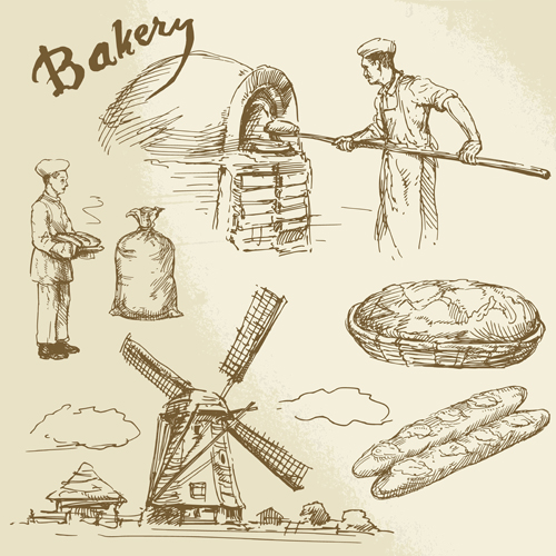 making hand drawn bakery 