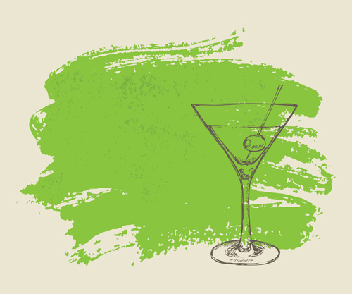 n cocktail with grunge background 02 Hand drawn cocktail with grunge background 02
