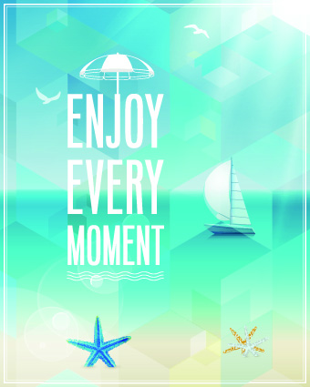 Happy summer design elements vector 02