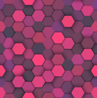Hexagon layered seamless pattern vector material 01