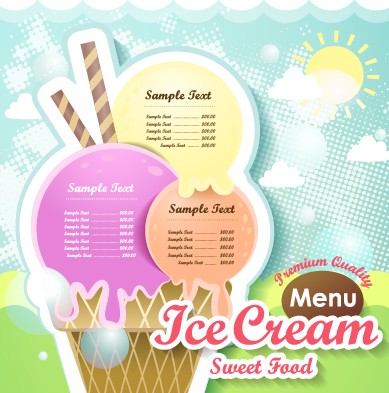 menu ice cream food cream 