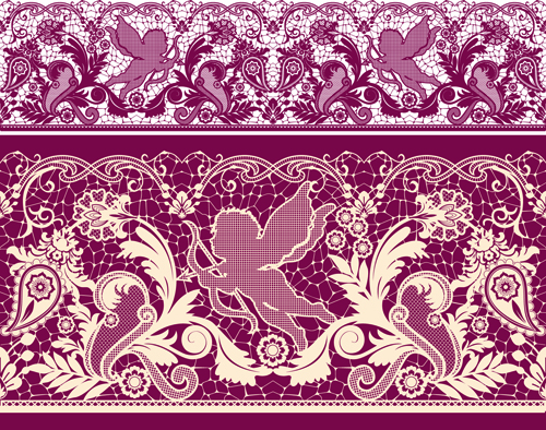White Lace elements vector 04