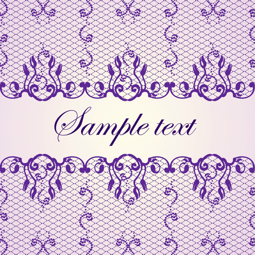 Set of Lace ornament mix vector 01