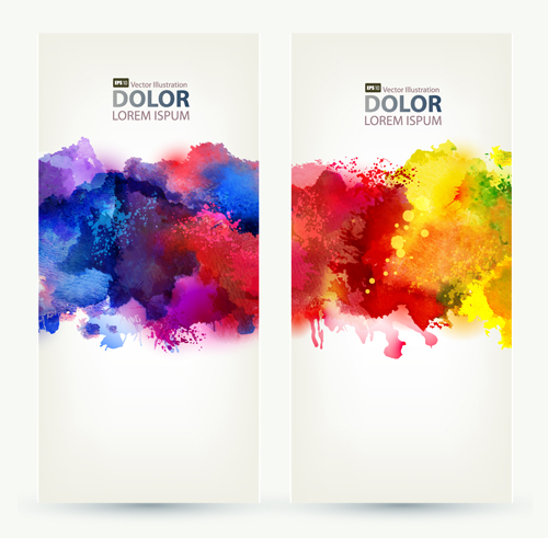 sh background illustration vector 01 Multicolor watercolor splash background illustration vector 01
