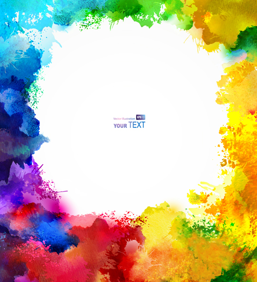 Multicolor watercolor splash background illustration vector 02