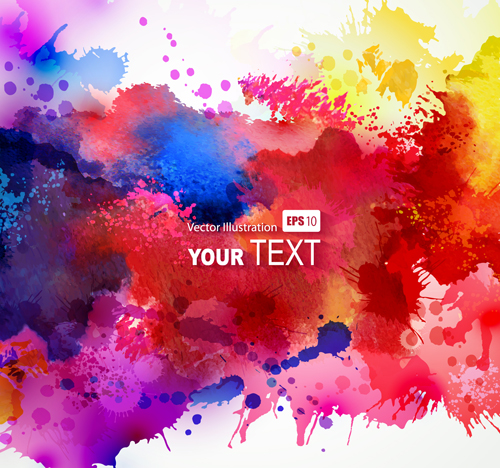 Multicolor watercolor splash background illustration vector 03