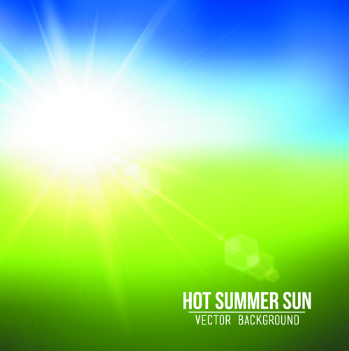 Natural with sun background vector 01