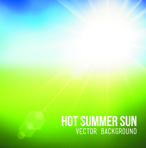 Natural with sun background vector 02