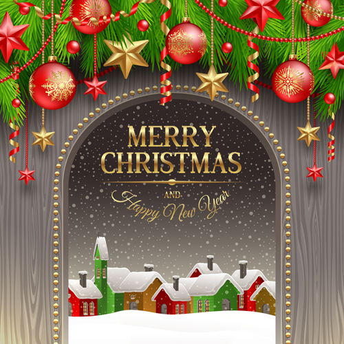New Year 2014 Christmas elements set vector 02