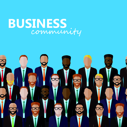 Peoples business design background vector 02