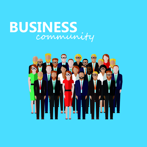Peoples business design background vector 03
